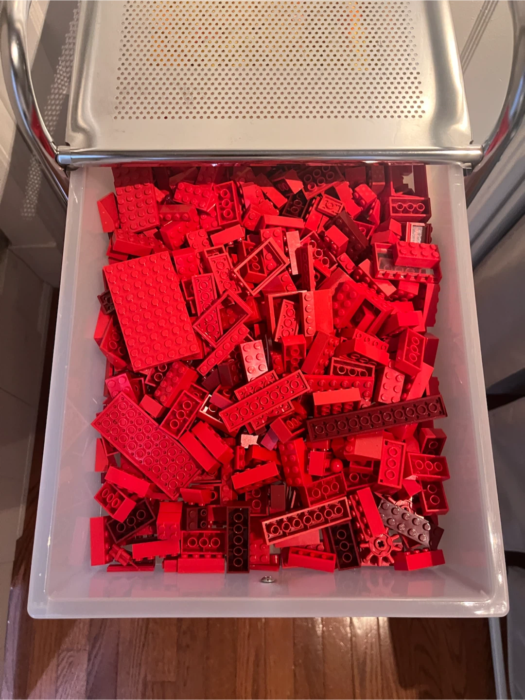 Colour sorted random lego pieces