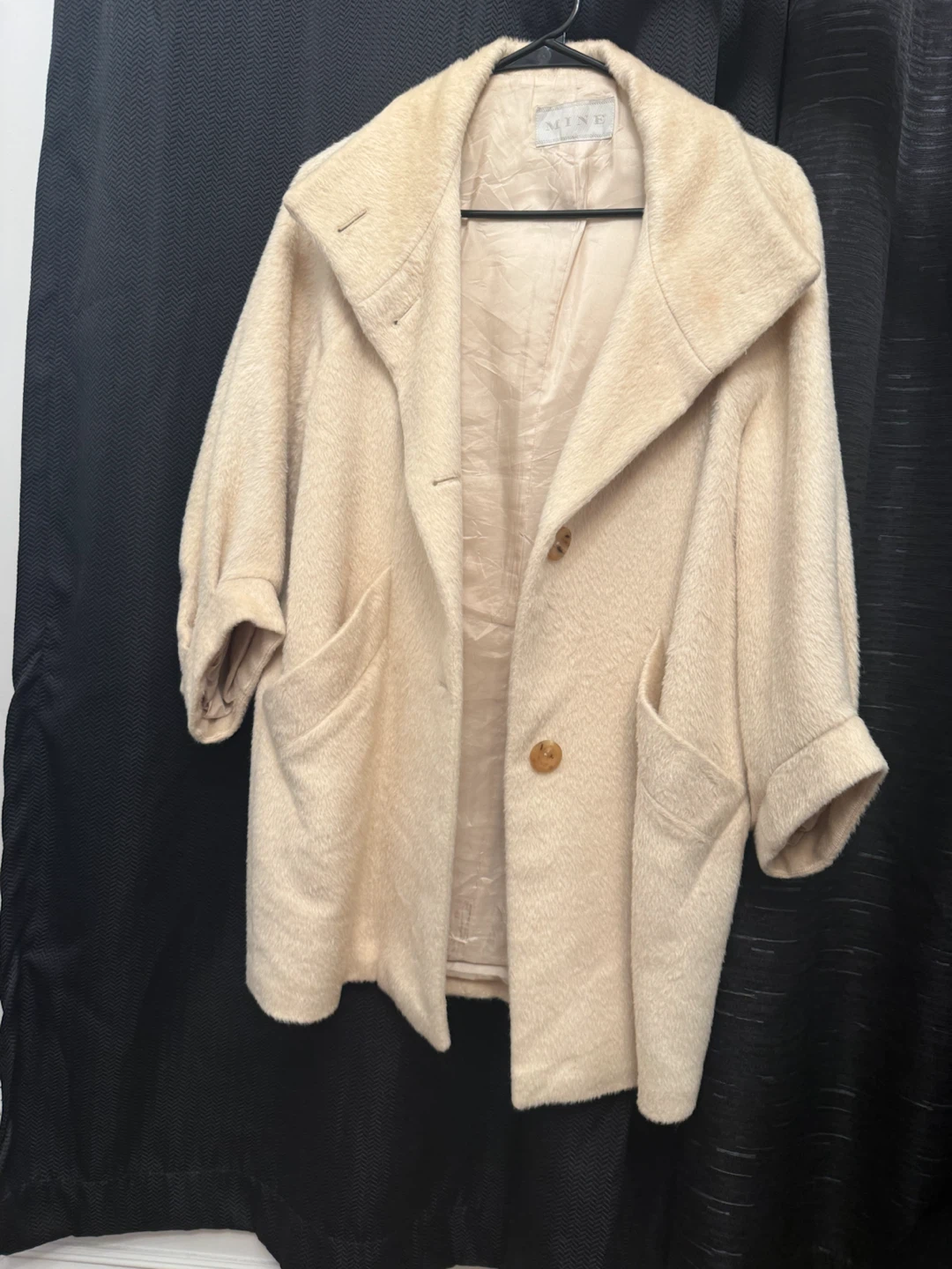 MINE Beige Fuzzy coat