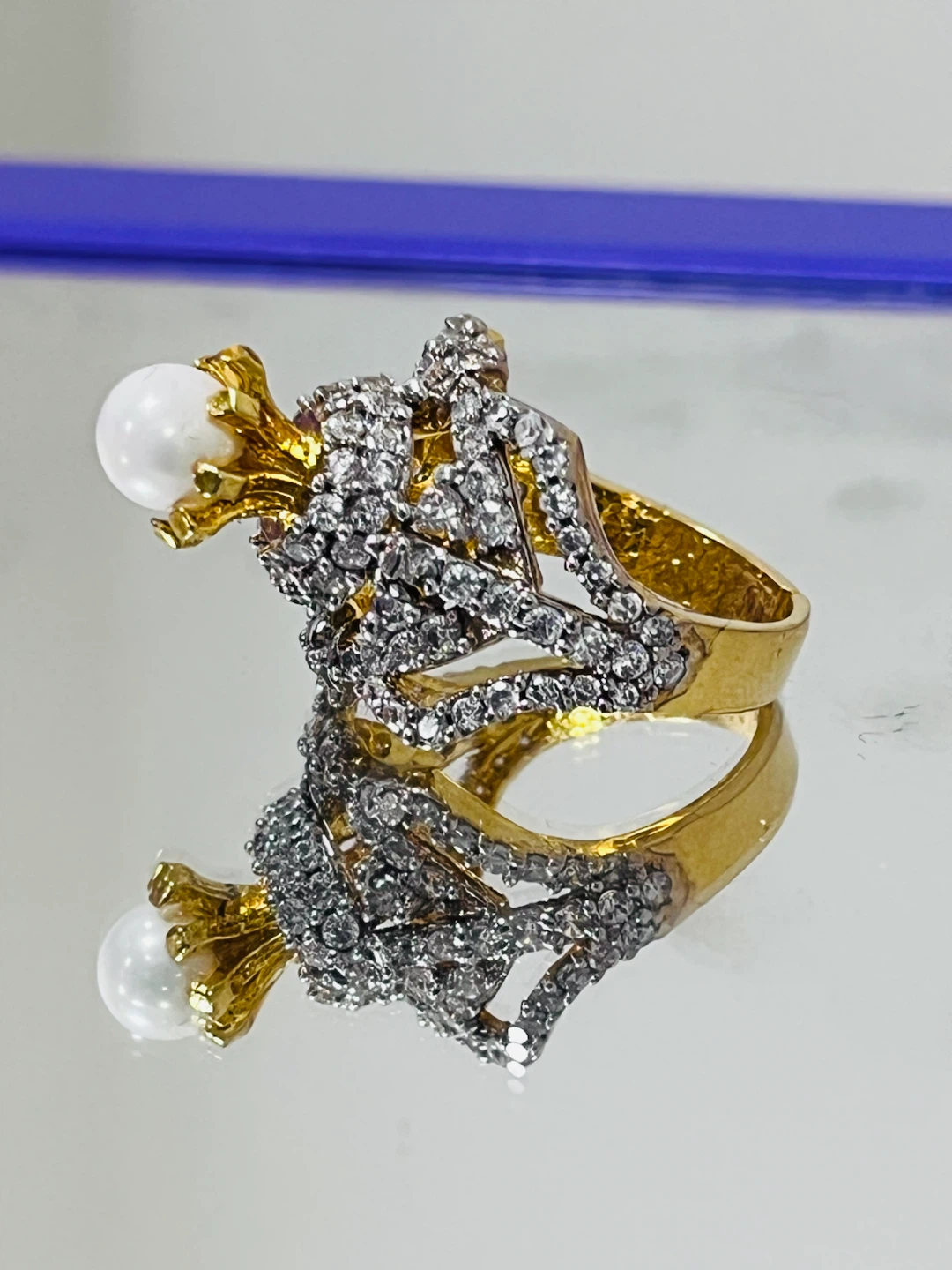 Pearl and Diamond Ring Set - photo 2