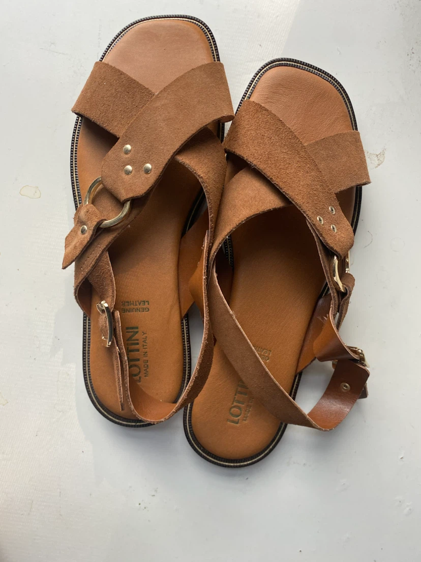 LOTTINI Brown Suede Sandals - Size 40