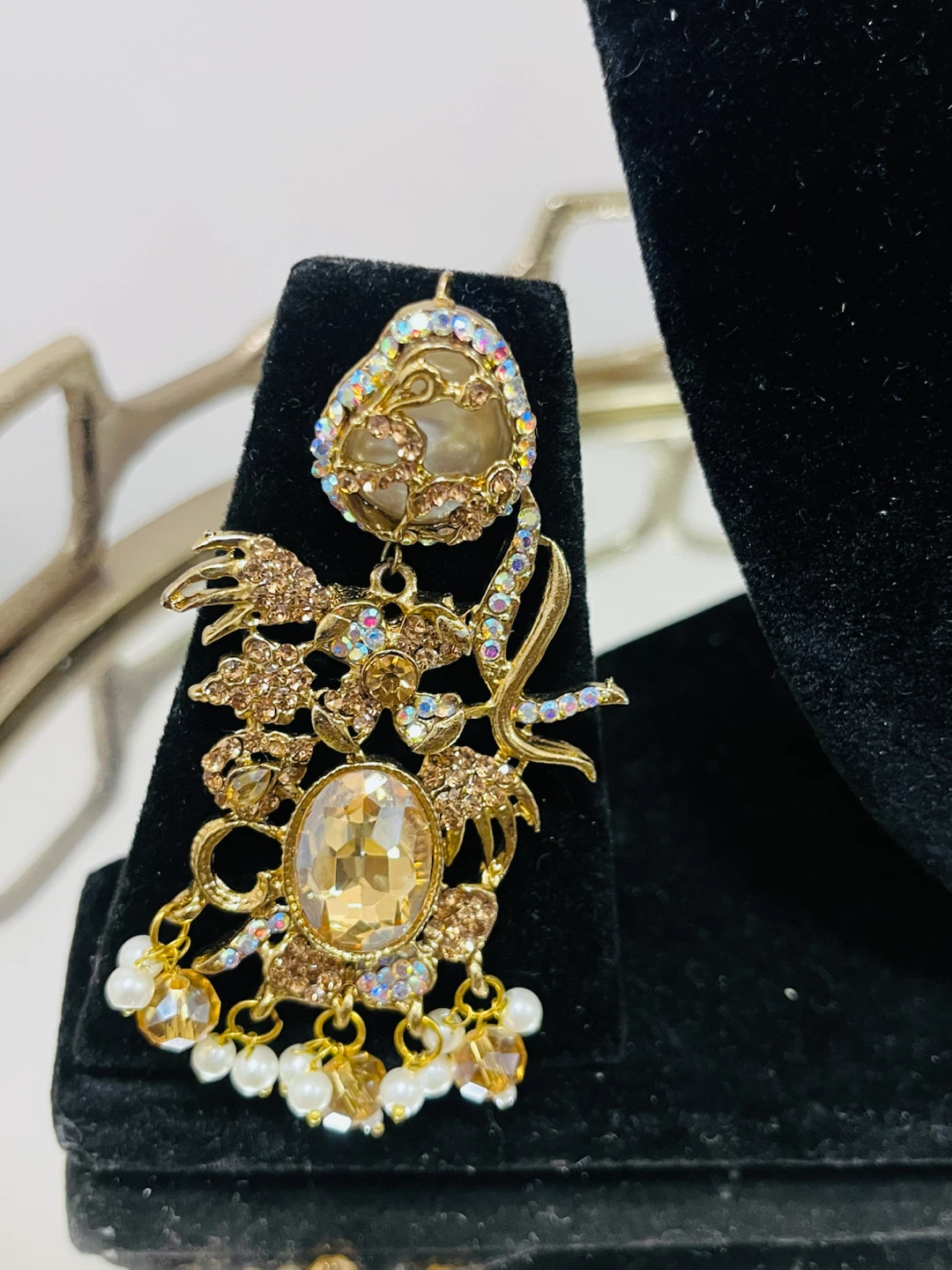 Gold Toned Statement Necklace and Earring Set - photo 2