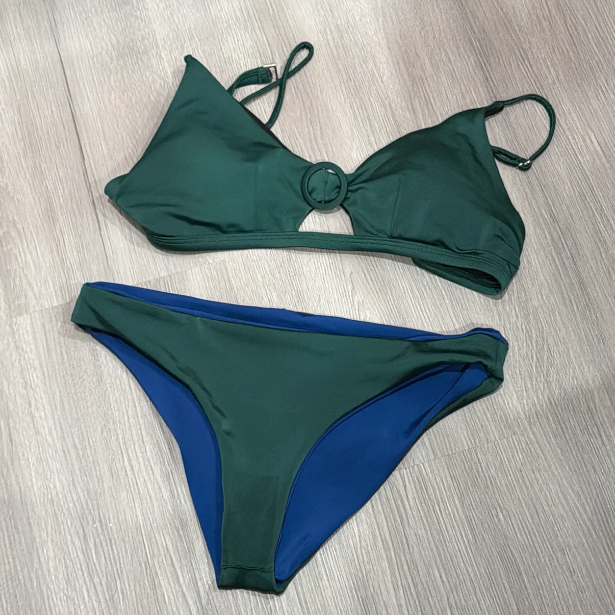 Green & Blue Bikini Set