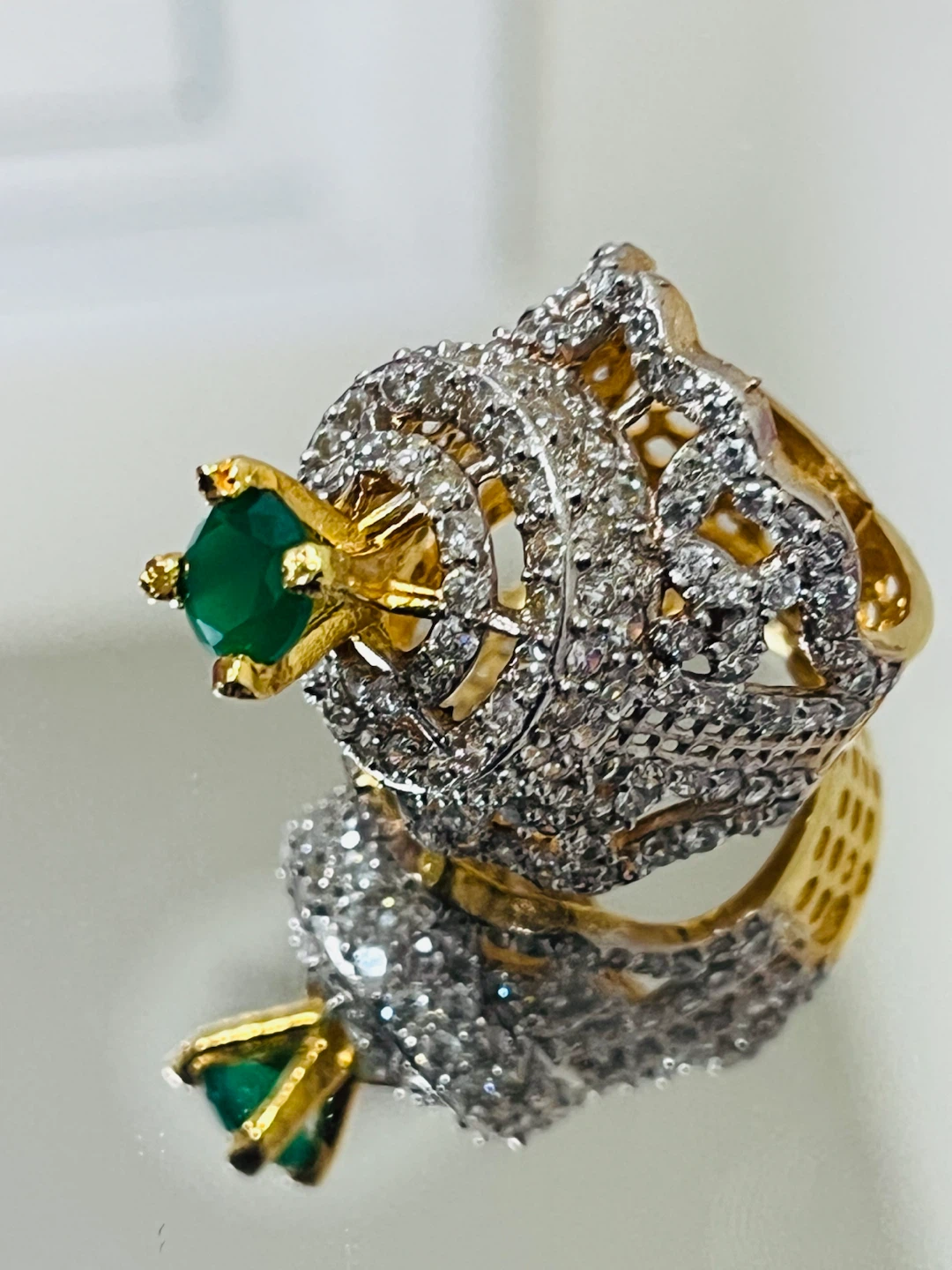 Diamond and Emerald Ring