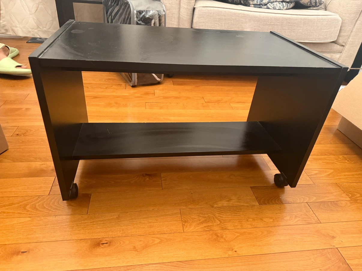 Black Rolling Cart with Shelf