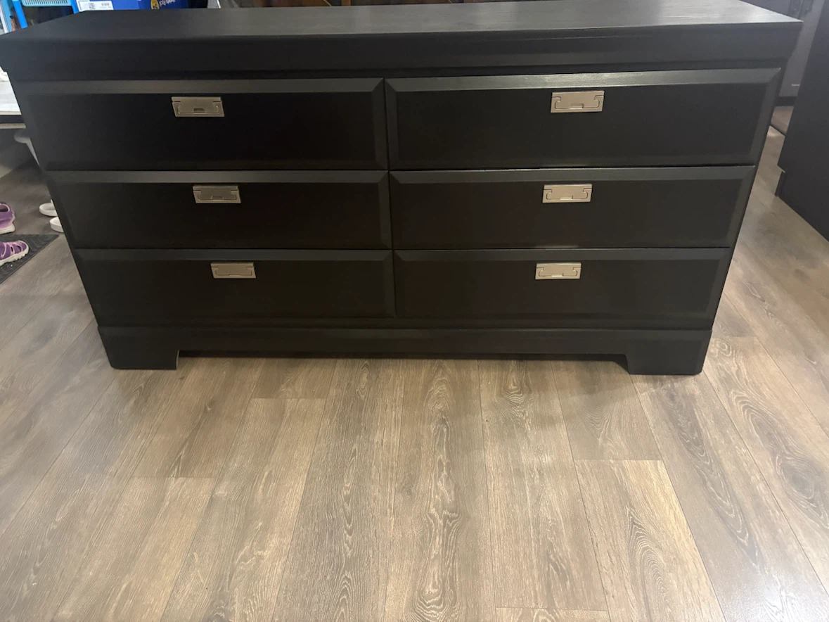 Black Six drawer dresser