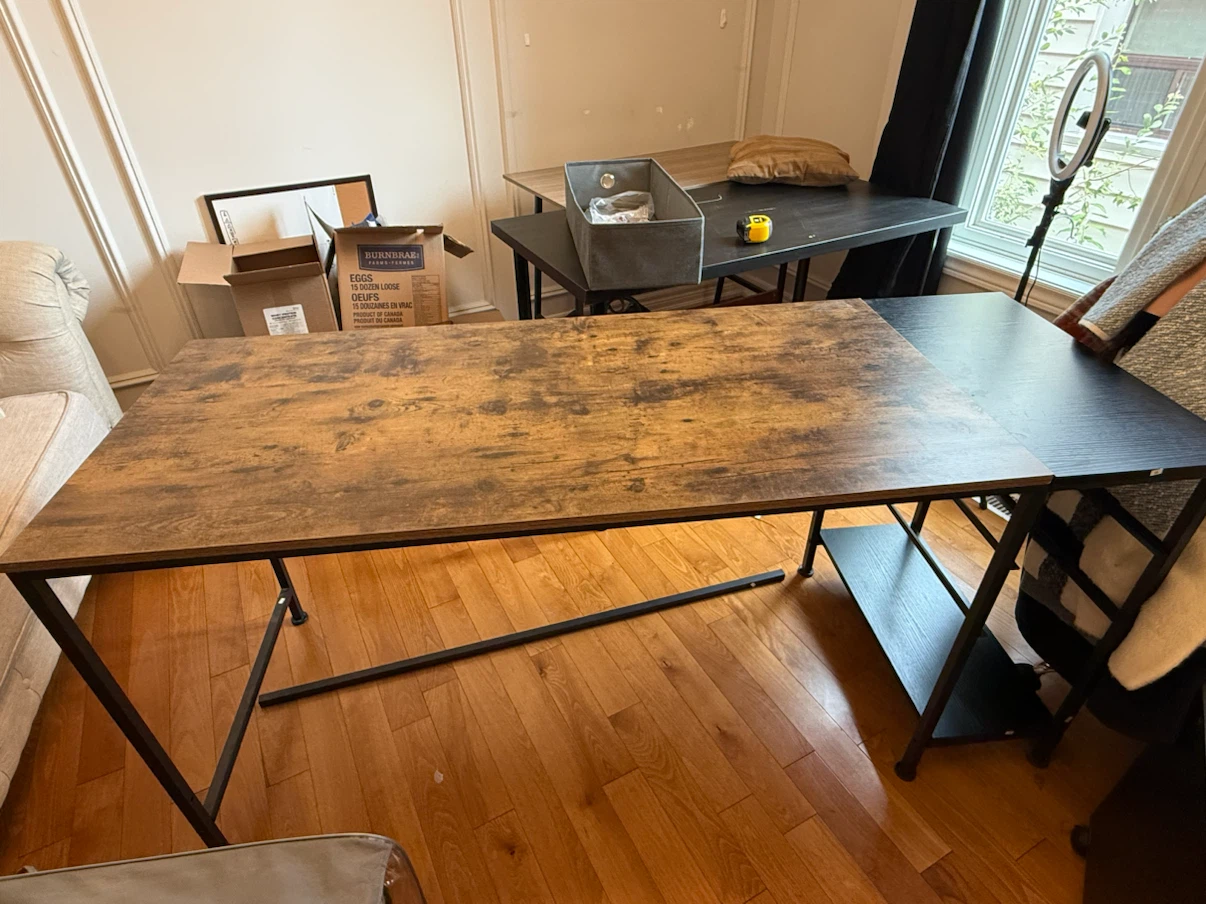 VASAGLE ALINRDU 55.1-Inch Long Home Office Desk