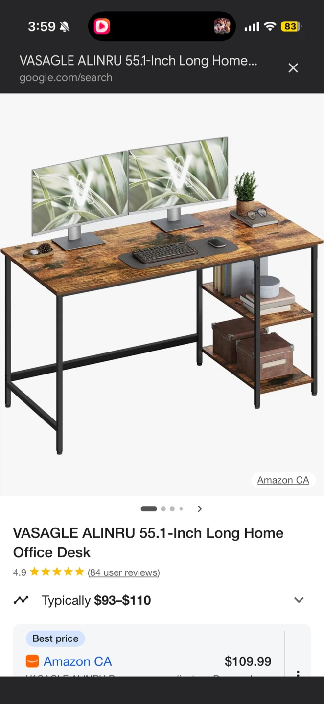 VASAGLE ALINRDU 55.1-Inch Long Home Office Desk - photo 3