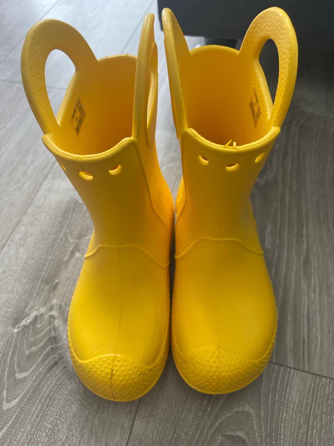 Yellow Crocs Rain Boots Size C13 - photo 3