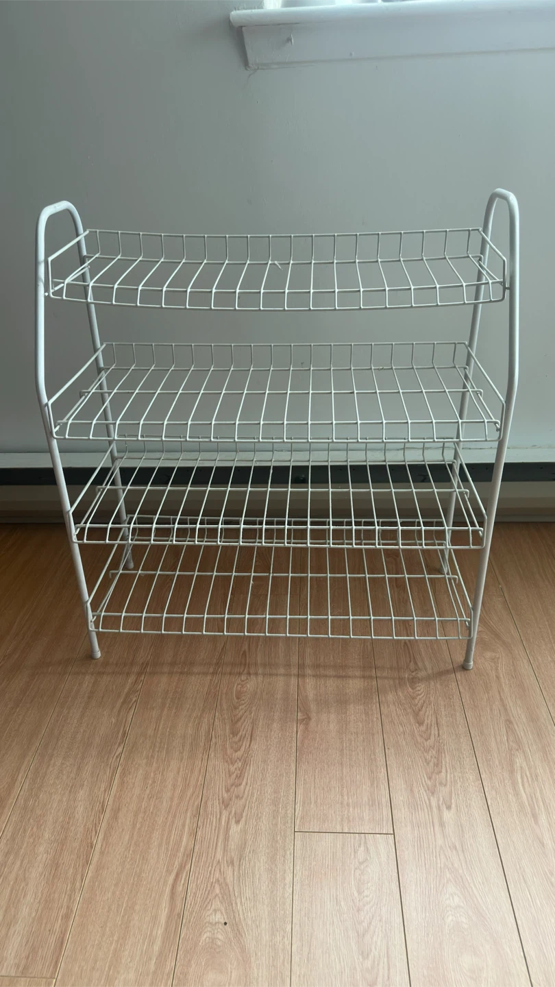 White Wire 4-Tier Shoe Rack