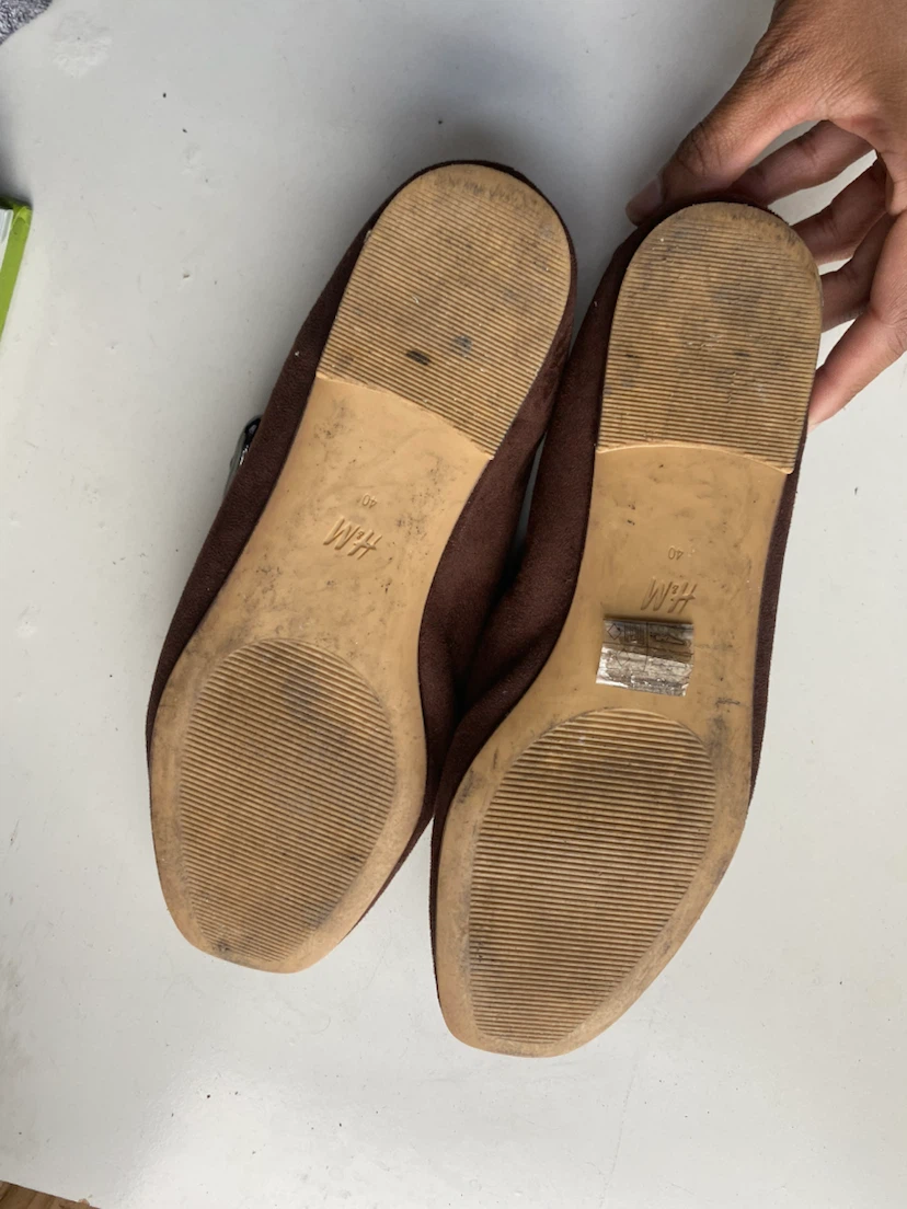 H&M Brown Suede Mary Jane Flats Size 40 - photo 2