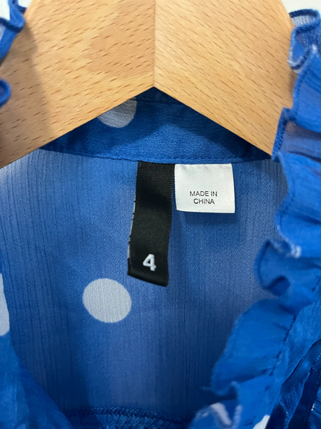 Blue Polka Dot Blouse - Size 4 - photo 2
