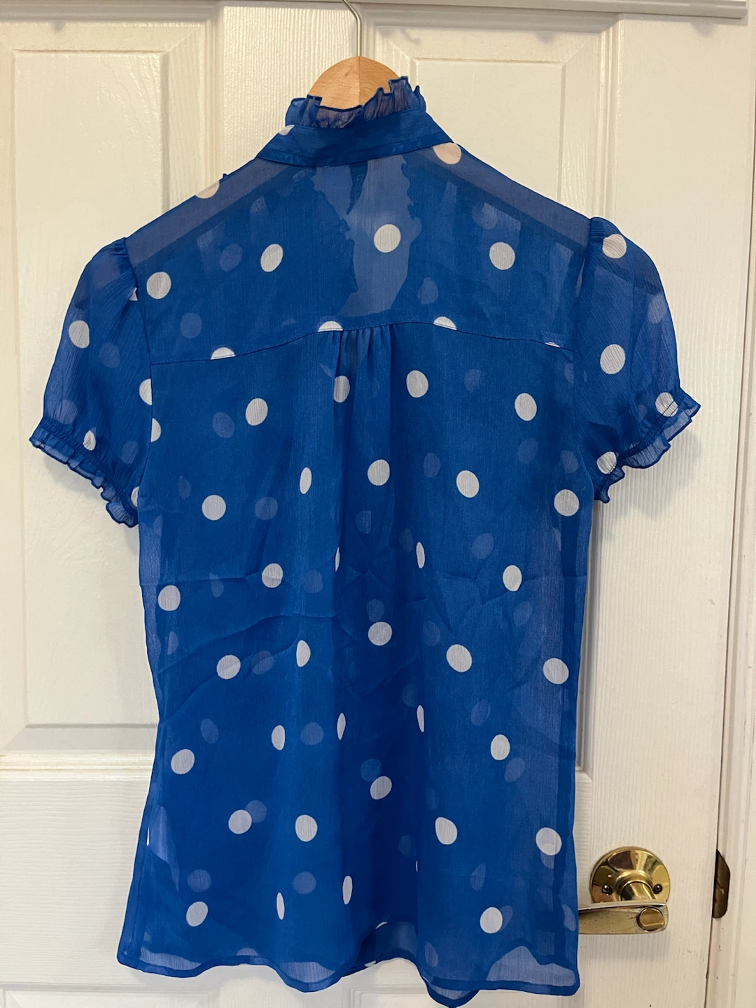 Blue Polka Dot Blouse - Size 4 - photo 3