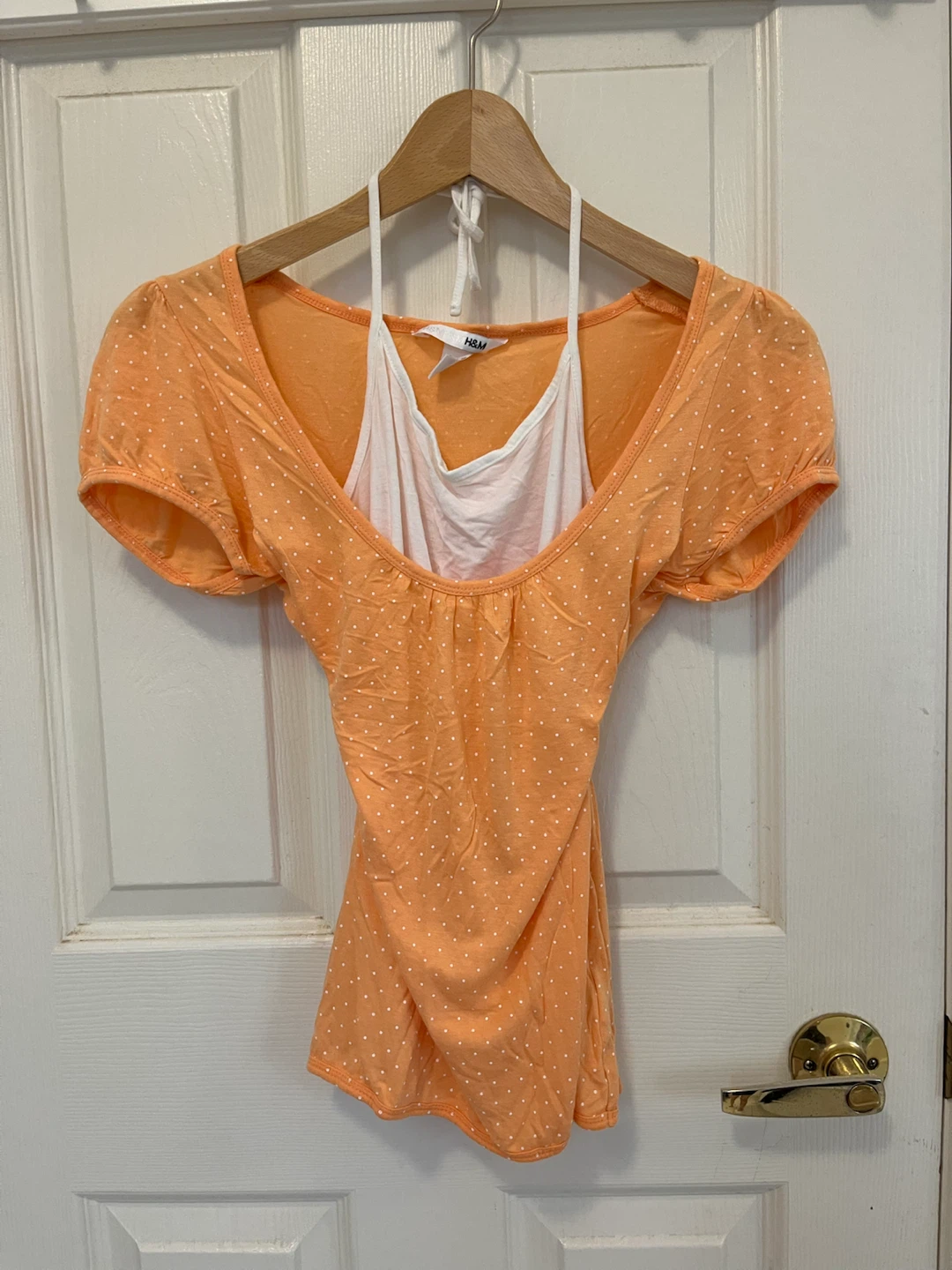 H&M Orange Polka Dot T-shirt