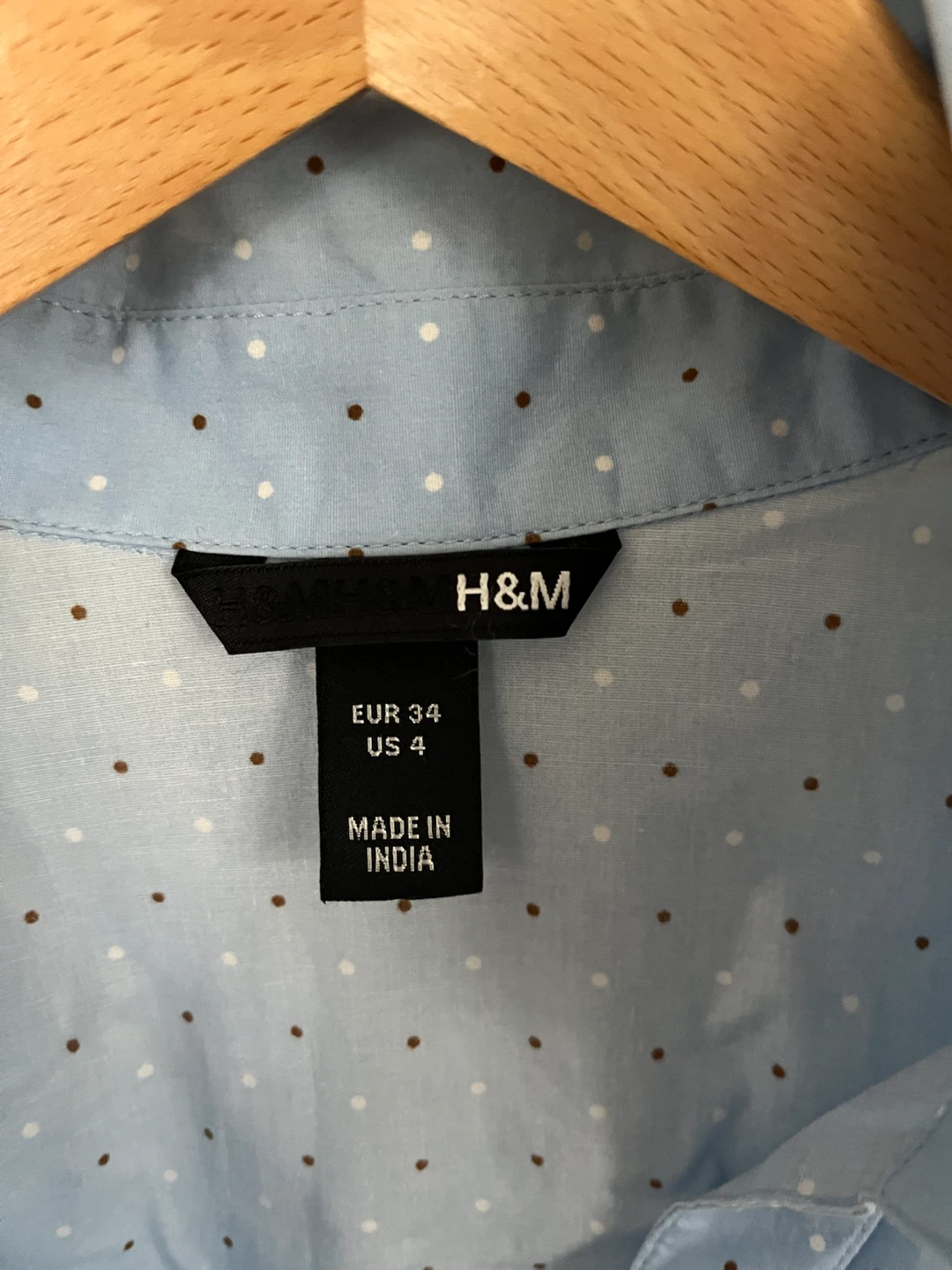 H&M Blue Polka Dot Short Sleeve Button-Up Shirt - photo 2