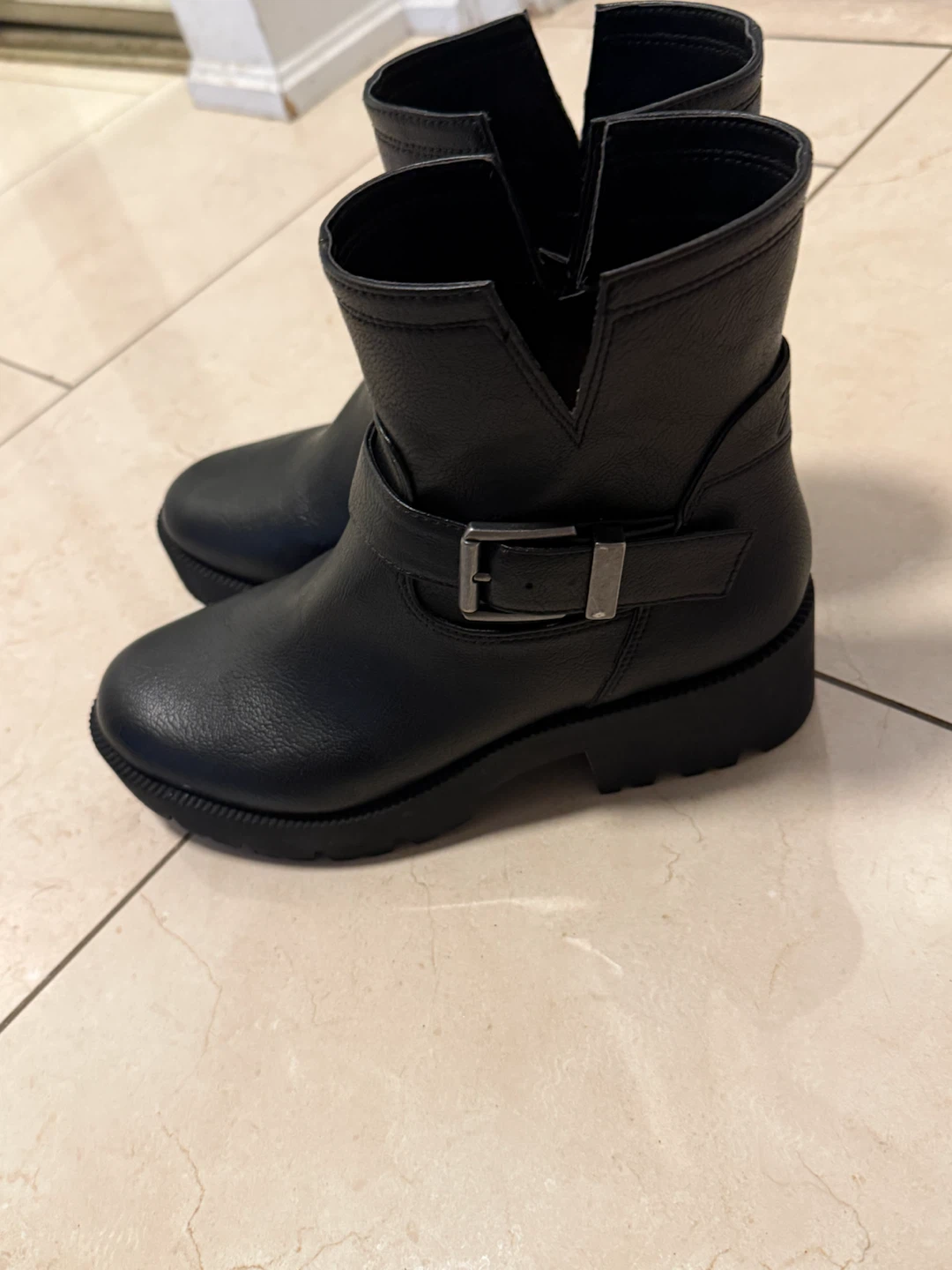 Zodiac Black Faux Leather Moto Boots - photo 2