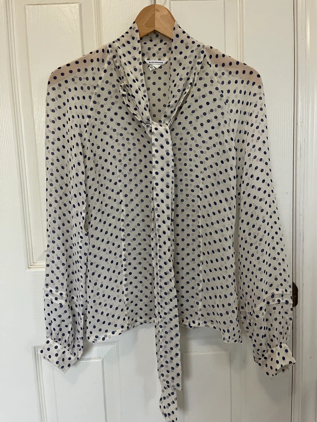 Club Monaco Polka Dot Silk Blouse