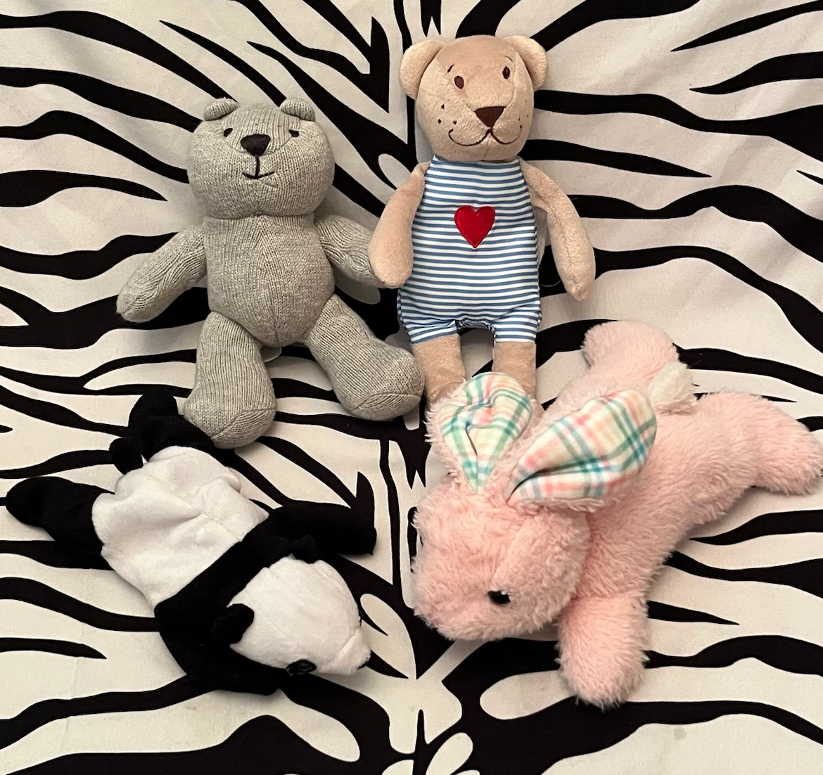 🩵 Panda, bunny & 2 bear plush toy lot 🩵