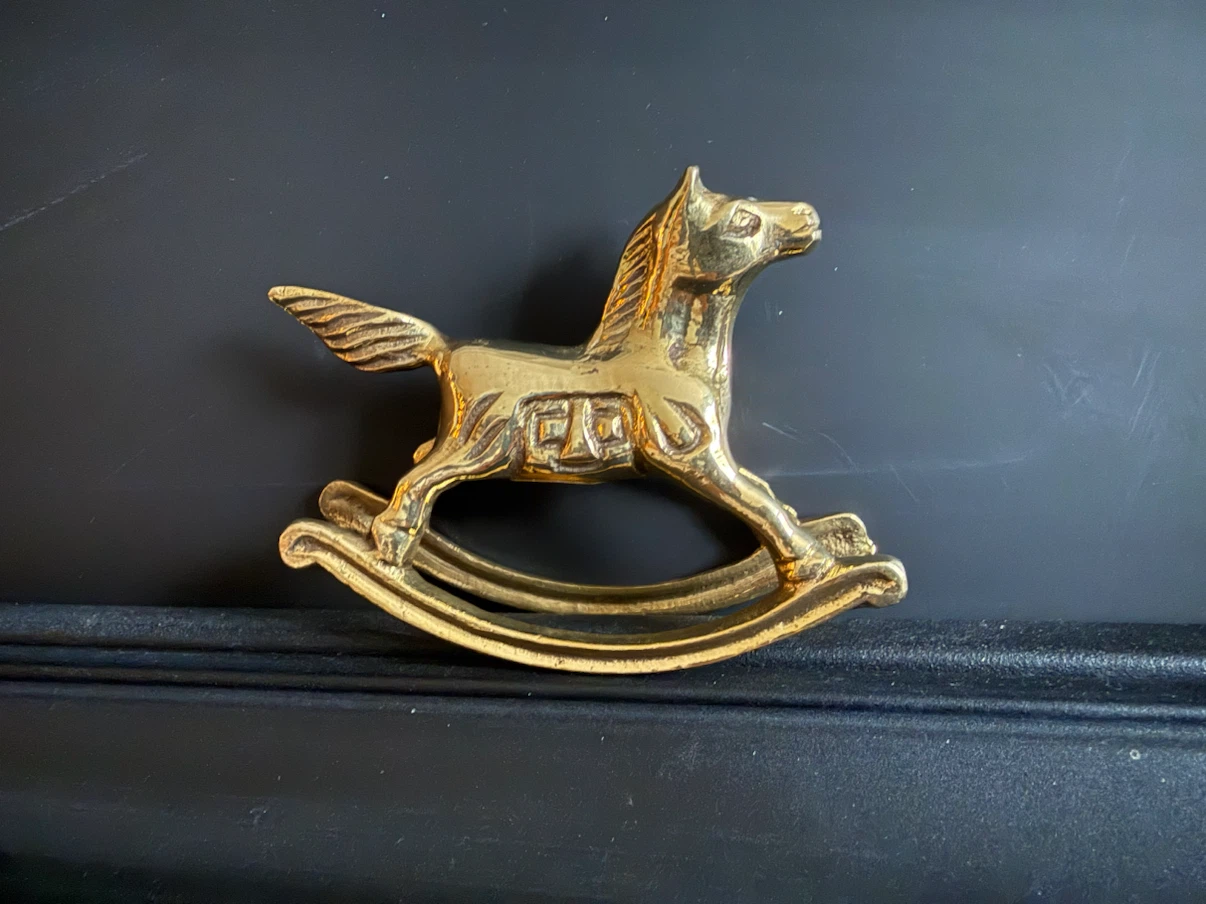 Brass Rocking Horse Figurine