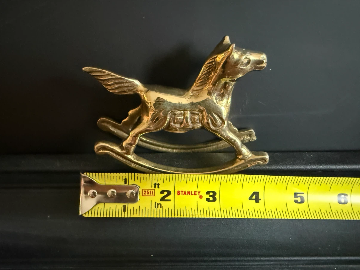 Brass Rocking Horse Figurine - photo 3