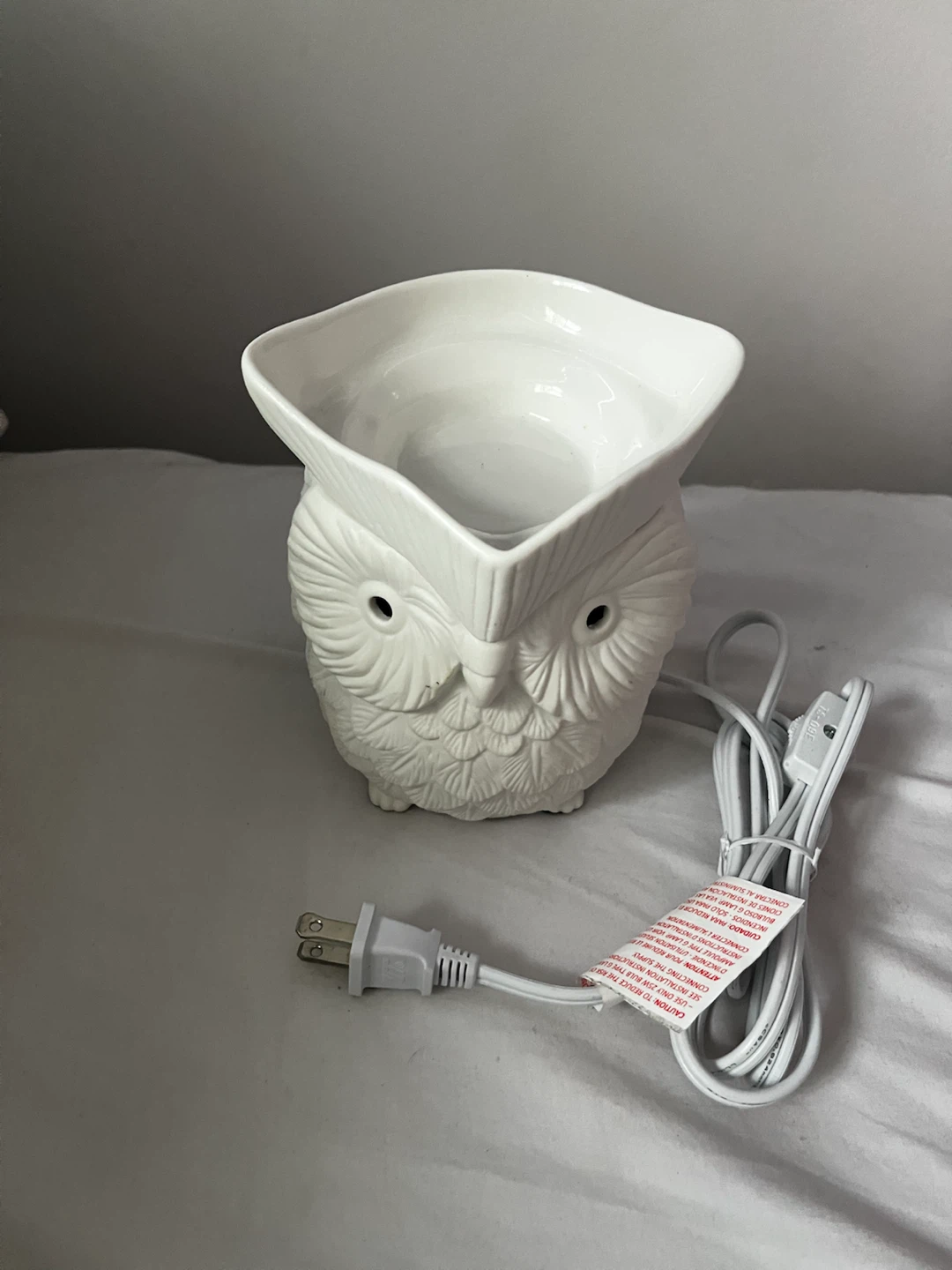 White Ceramic Owl Wax Melt Warmer - photo 2