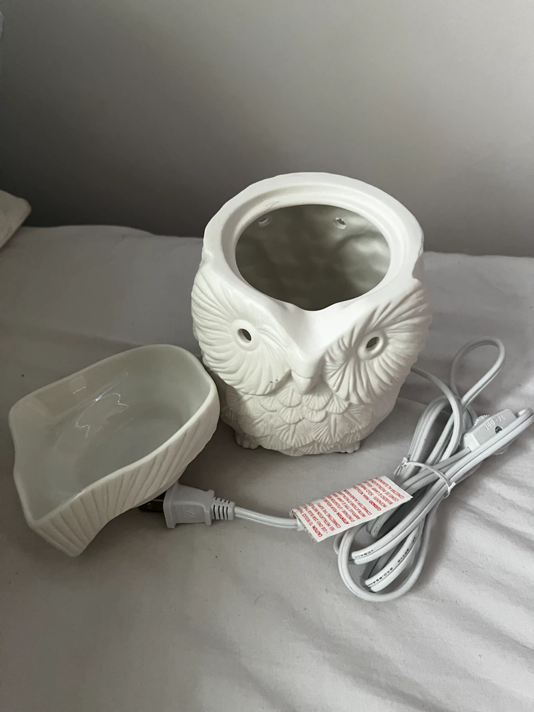 White Ceramic Owl Wax Melt Warmer - photo 3