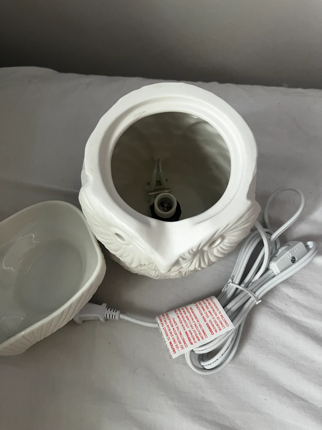 White Ceramic Owl Wax Melt Warmer - photo 4