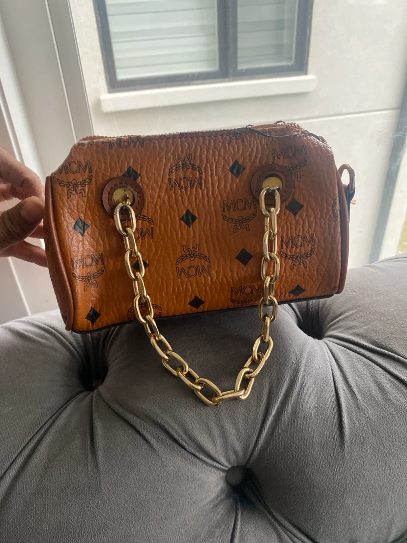 MCM Brown Monogram Mini Duffle Bag
