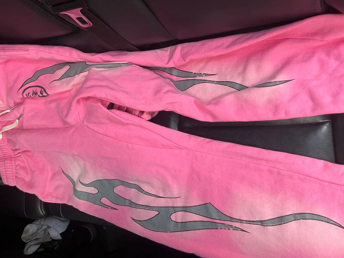 Hellstar Pink Flame Hoodie & Sweatpants Set