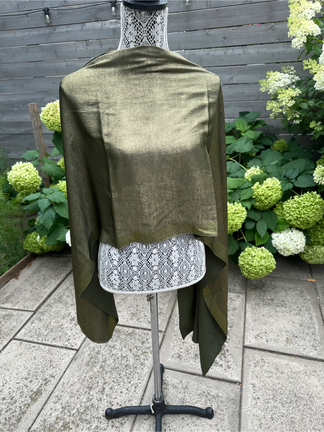 Olive Green Sparkle Shawl Scarf