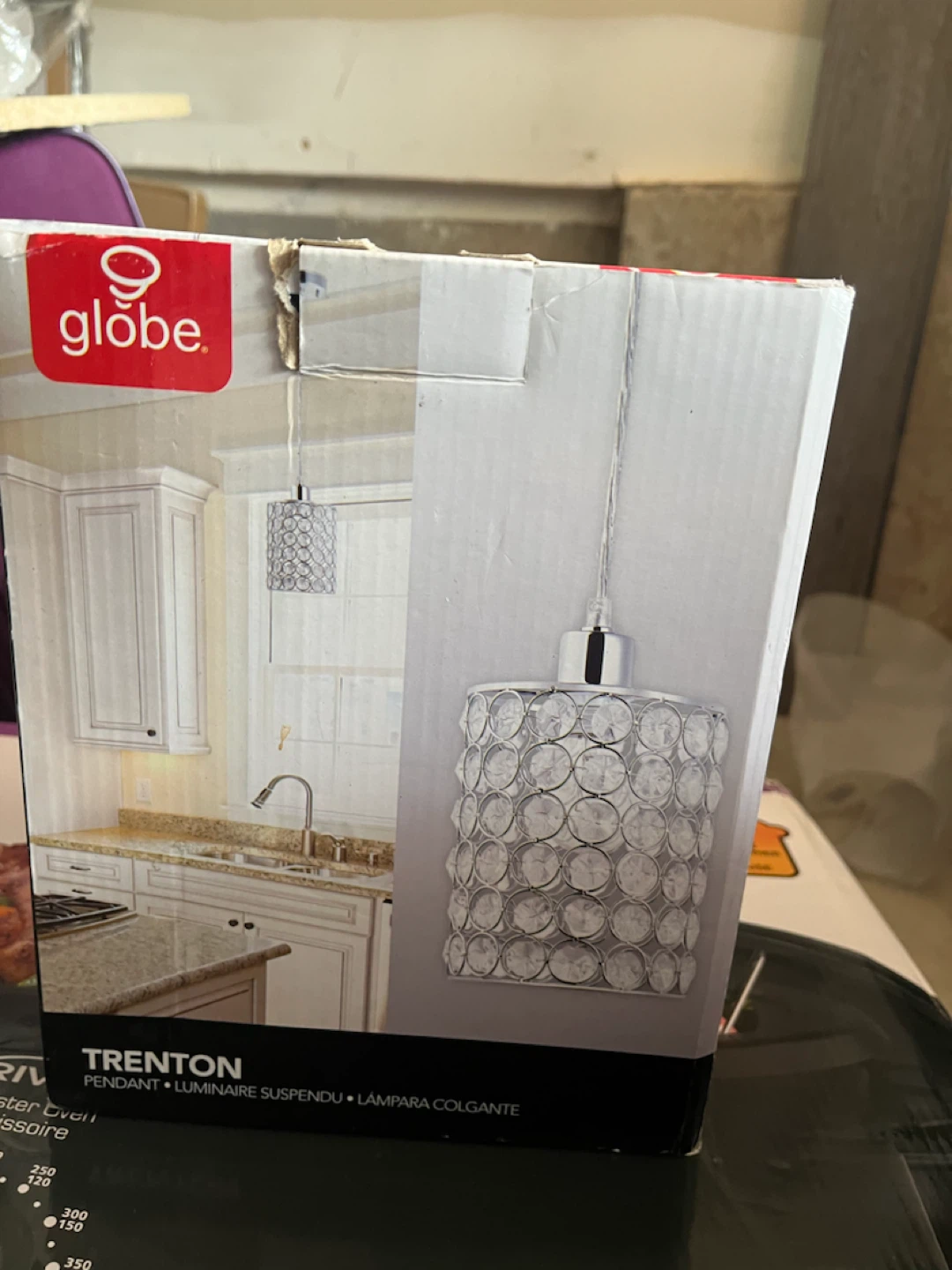 1 Light Crystal & Chrome Mini Pendant Ceiling Light - photo 3