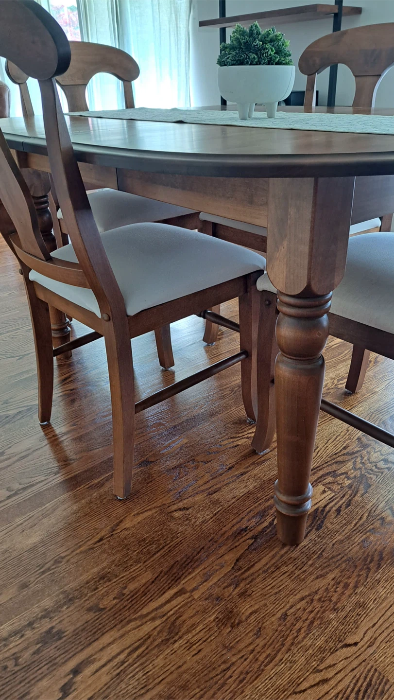 Wooden dining room table and chairs - photo 3