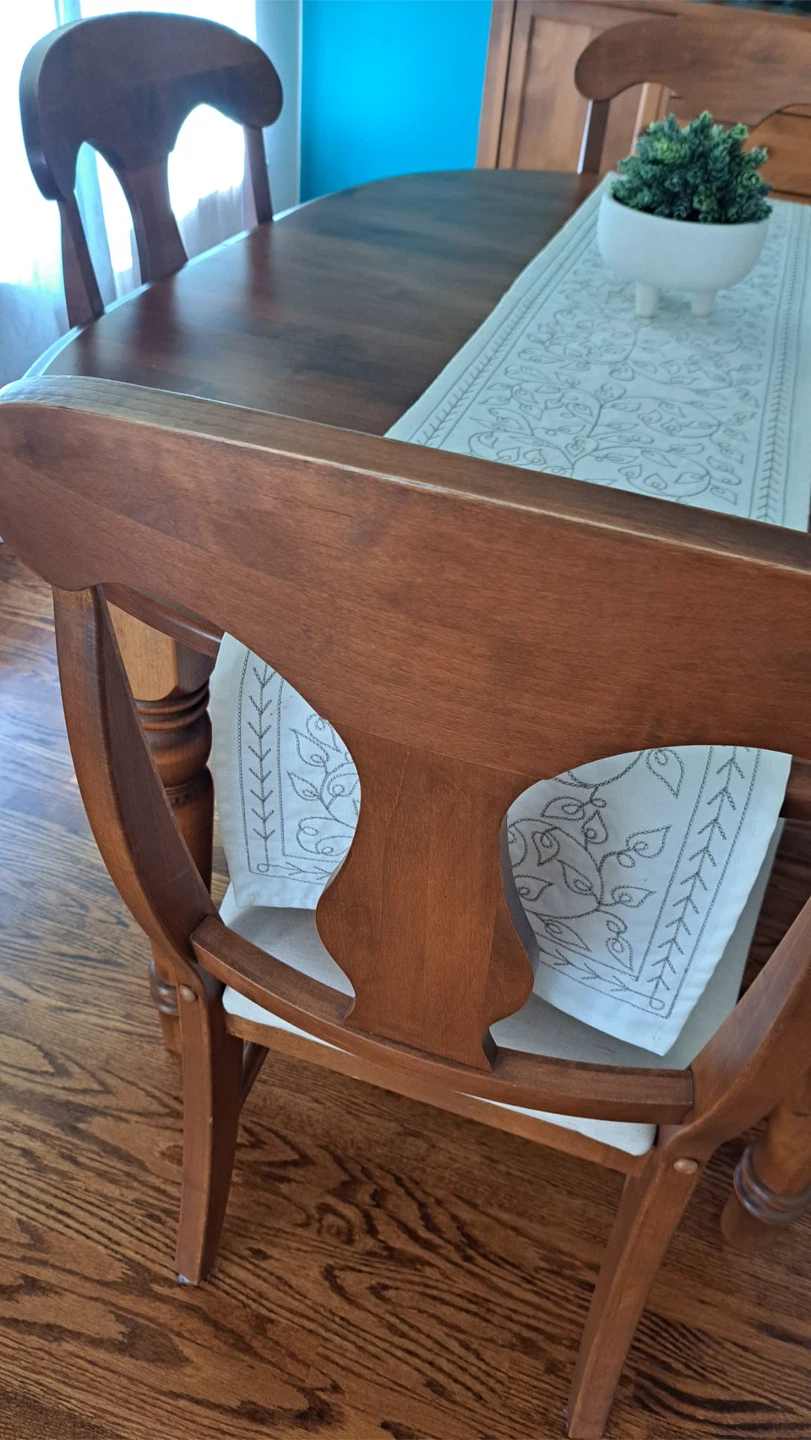 Wooden dining room table and chairs - photo 4