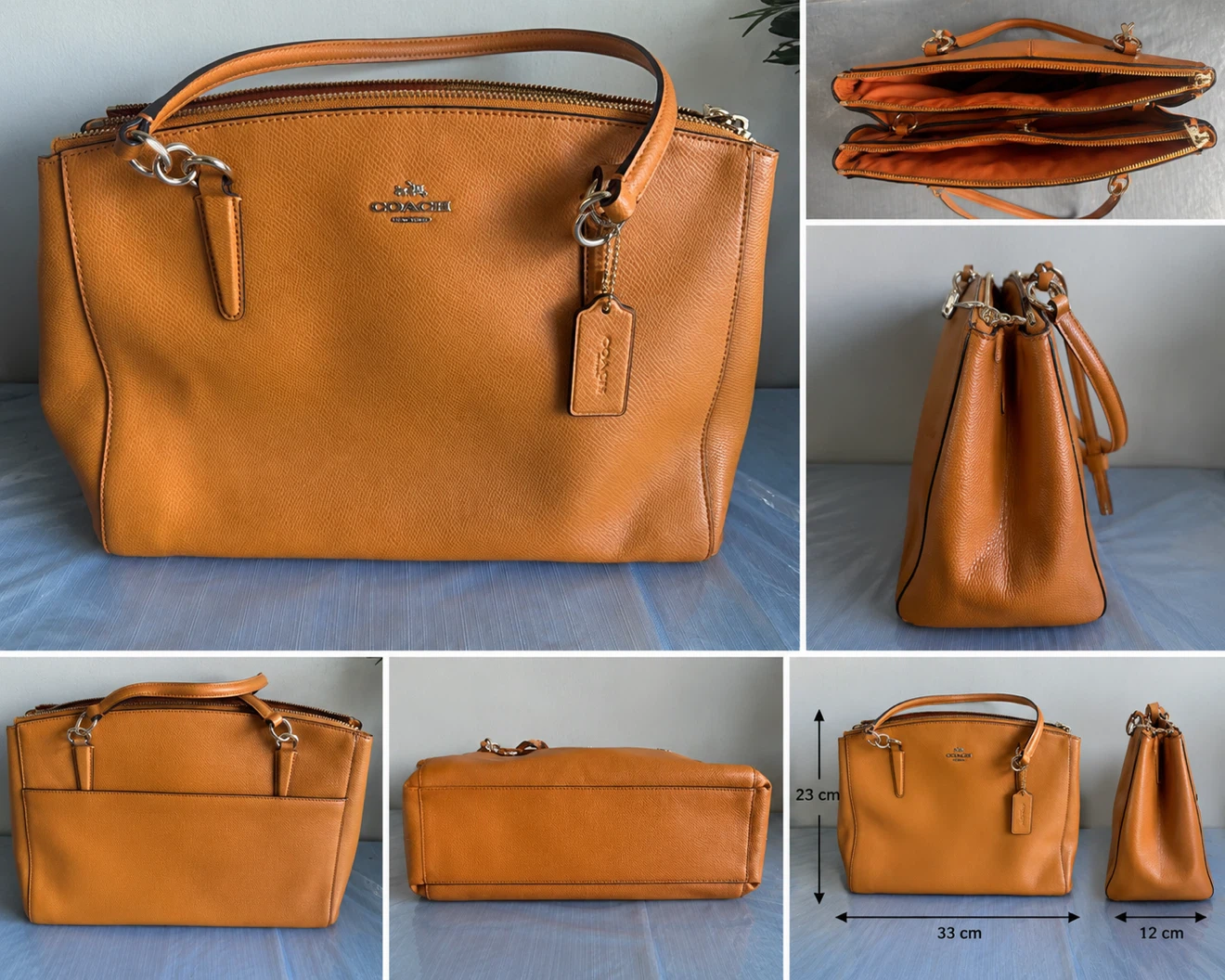 Coach Pebble Leather Tote Bag - Tan - photo 2