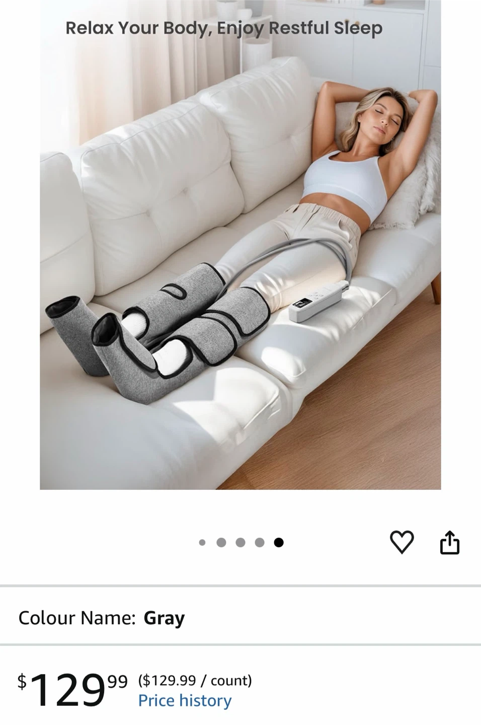 RENPHO Air Compression Leg Massager - Gray - photo 4