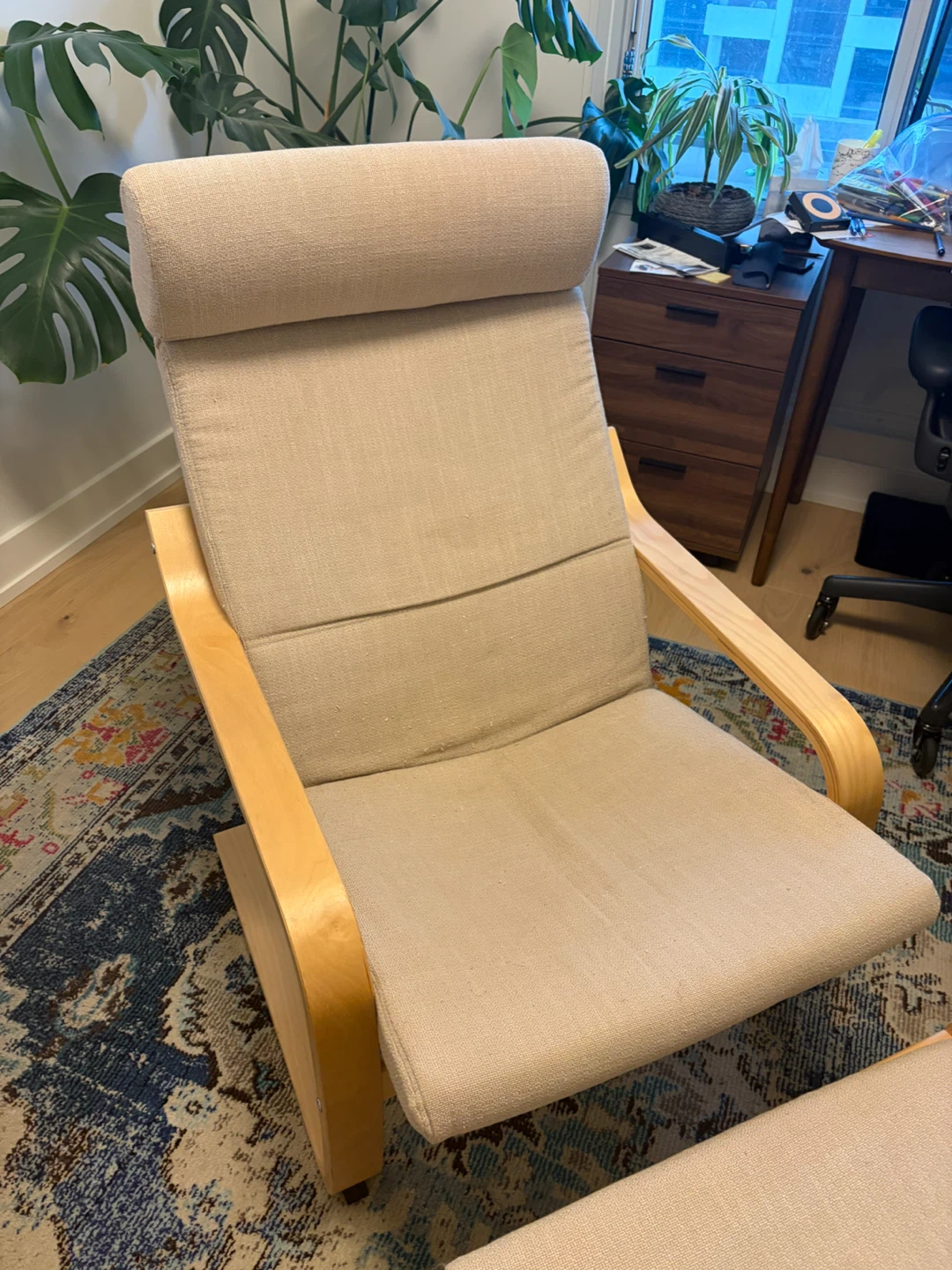 IKEA Poang Chair with Ottoman - photo 2