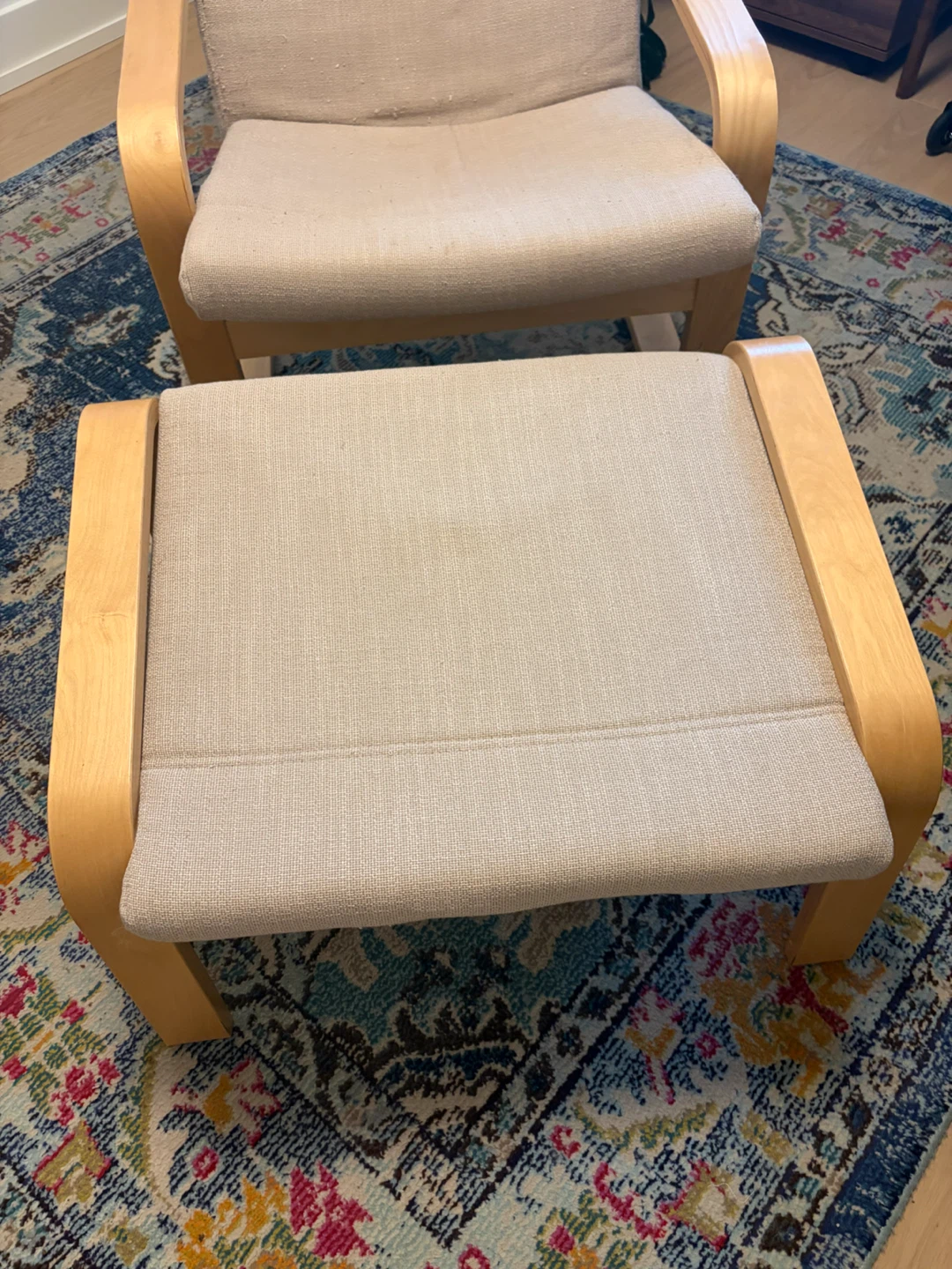 IKEA Poang Chair with Ottoman - photo 3