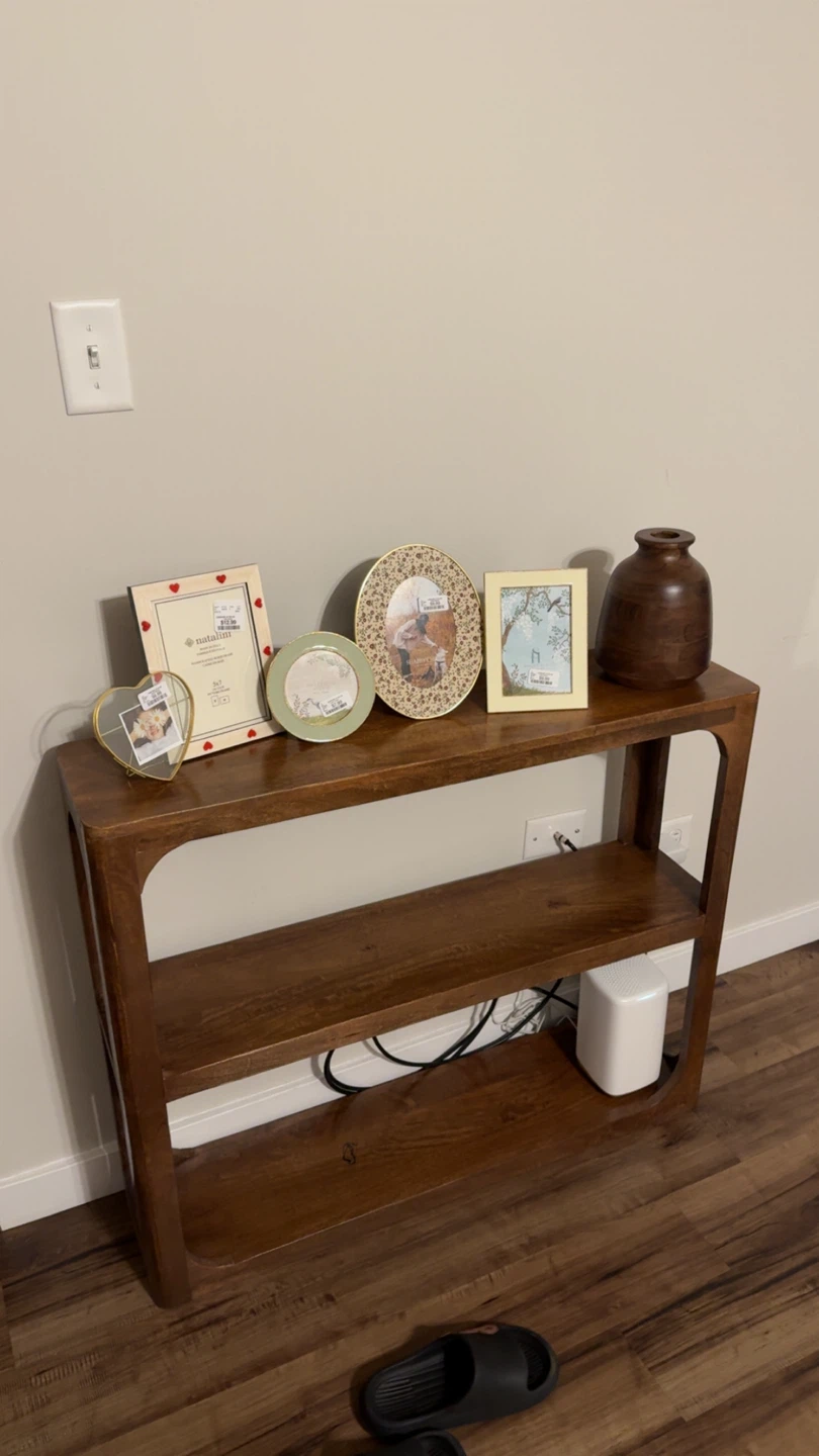 Wooden Console Table with Shelves