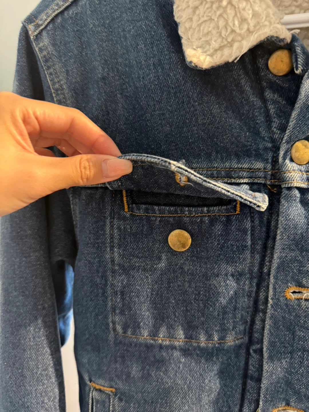 American Apparel Denim Sherpa Lined Trucker Jacket - photo 3