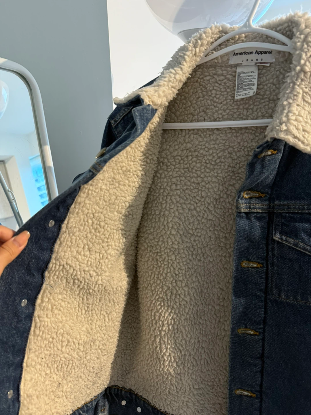 American Apparel Denim Sherpa Lined Trucker Jacket - photo 4