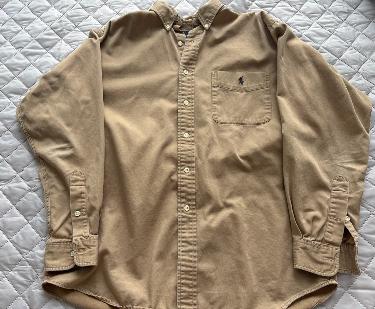 Polo Ralph Lauren Button-Up Shirt - Tan, Size M
