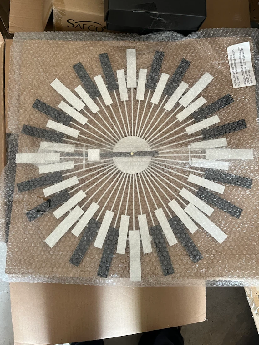 Sunburst Wall Clock - Black and White - photo 2