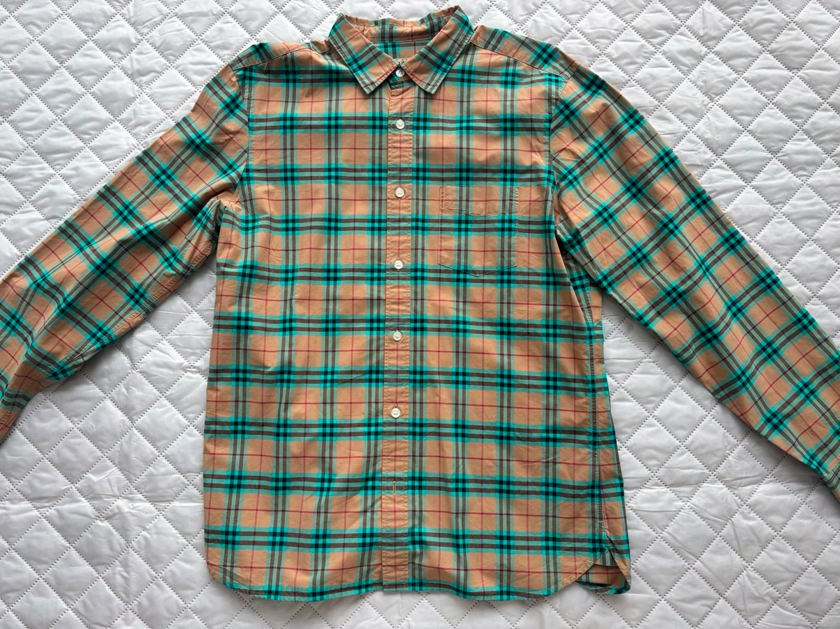 Burberry Plaid Long Sleeve Button-Up Shirt - Size L - photo 2