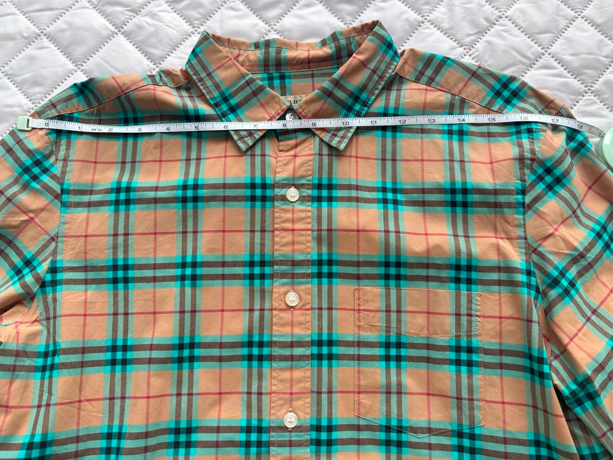 Burberry Plaid Long Sleeve Button-Up Shirt - Size L - photo 3