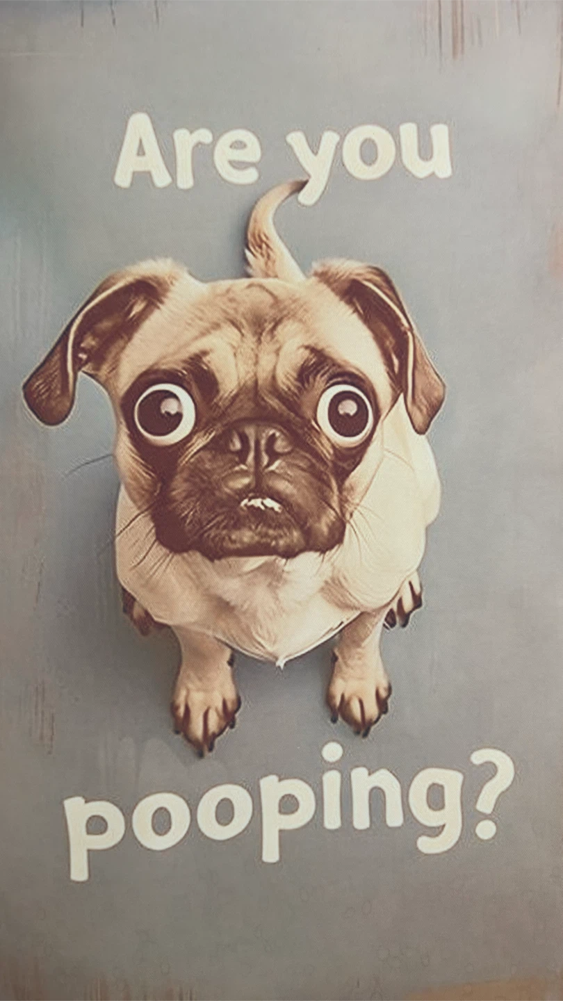 Funny Pug "Are you pooping?" Wall Art - photo 2