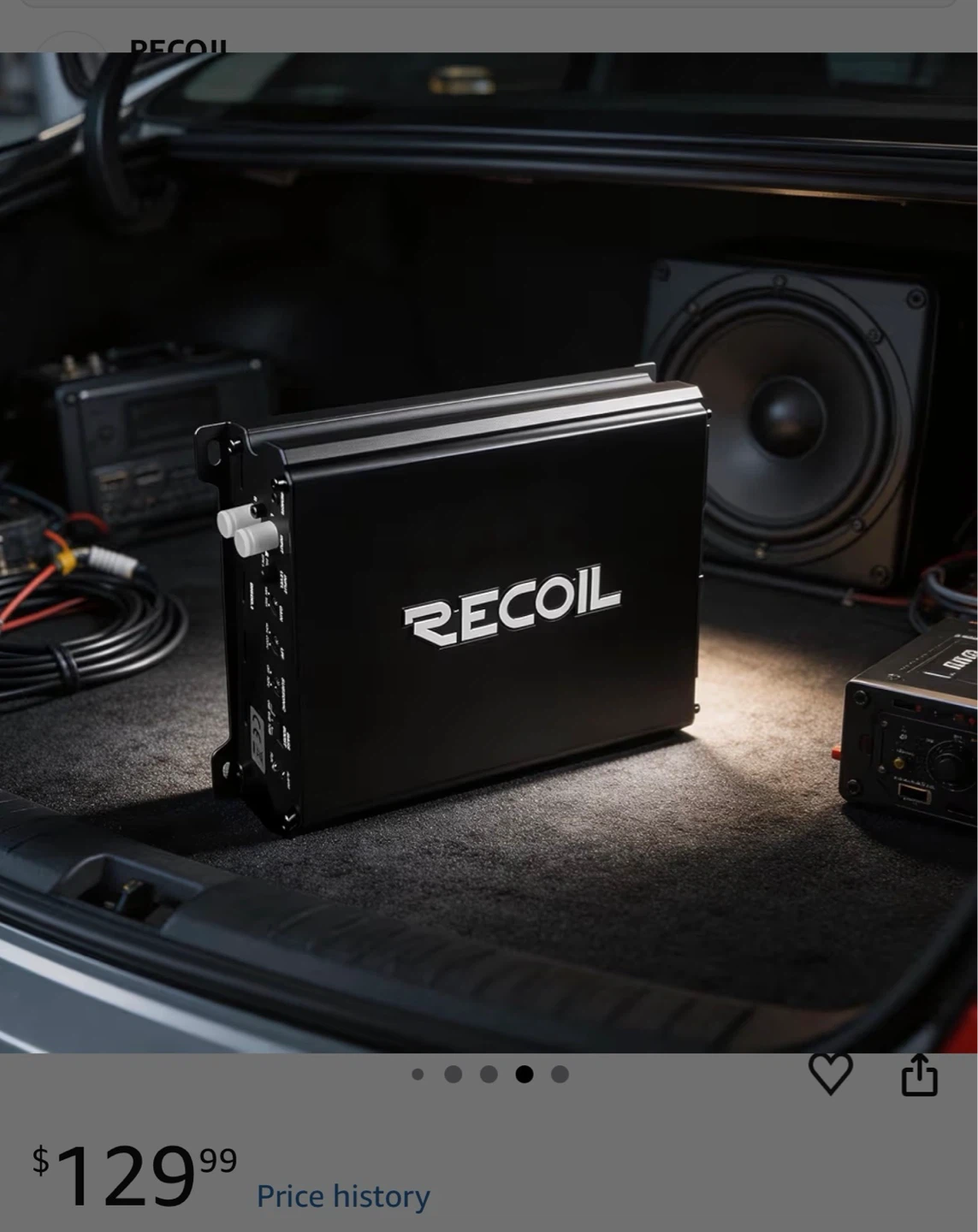 Recoil DI600.1 1200W Max Mono Subwoofer Amplifier
