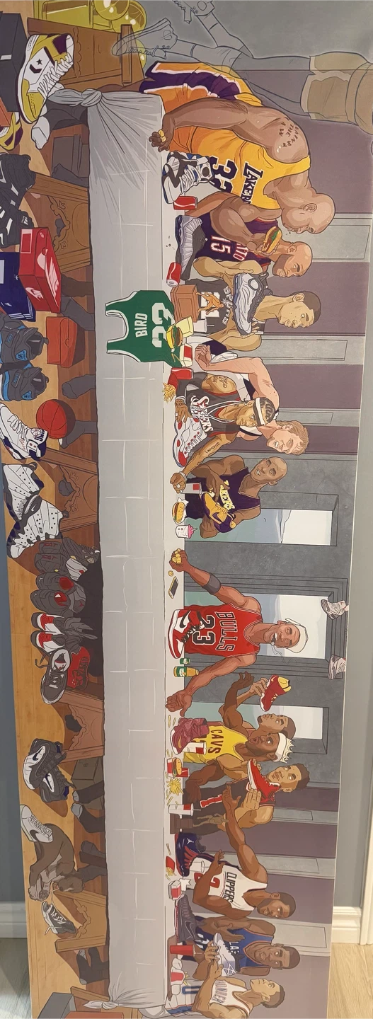 NBA Legends “Last Supper” Canvas Wall Art – Large Framed