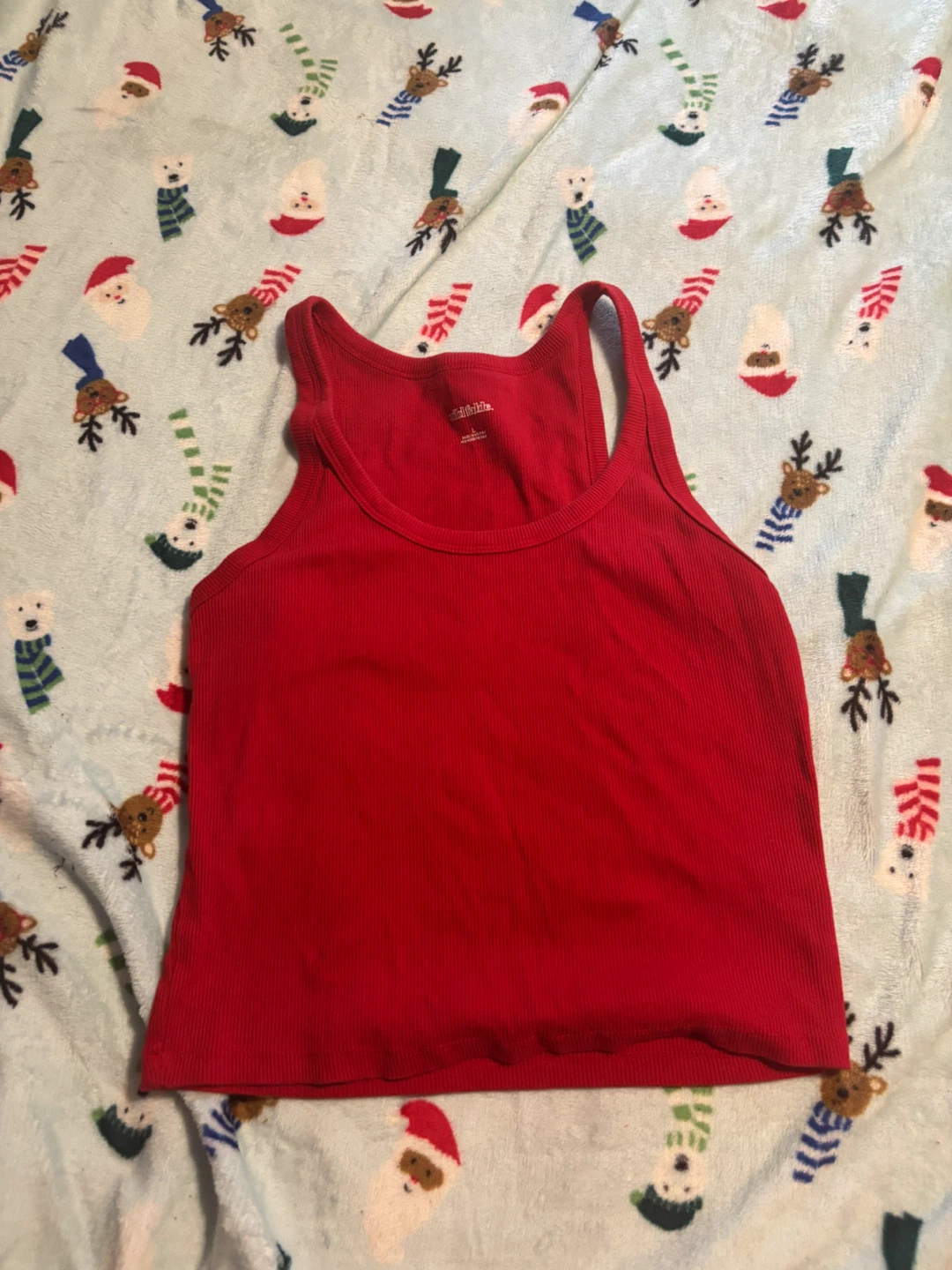 Wild Fable Red Ribbed Tank Top - Size L