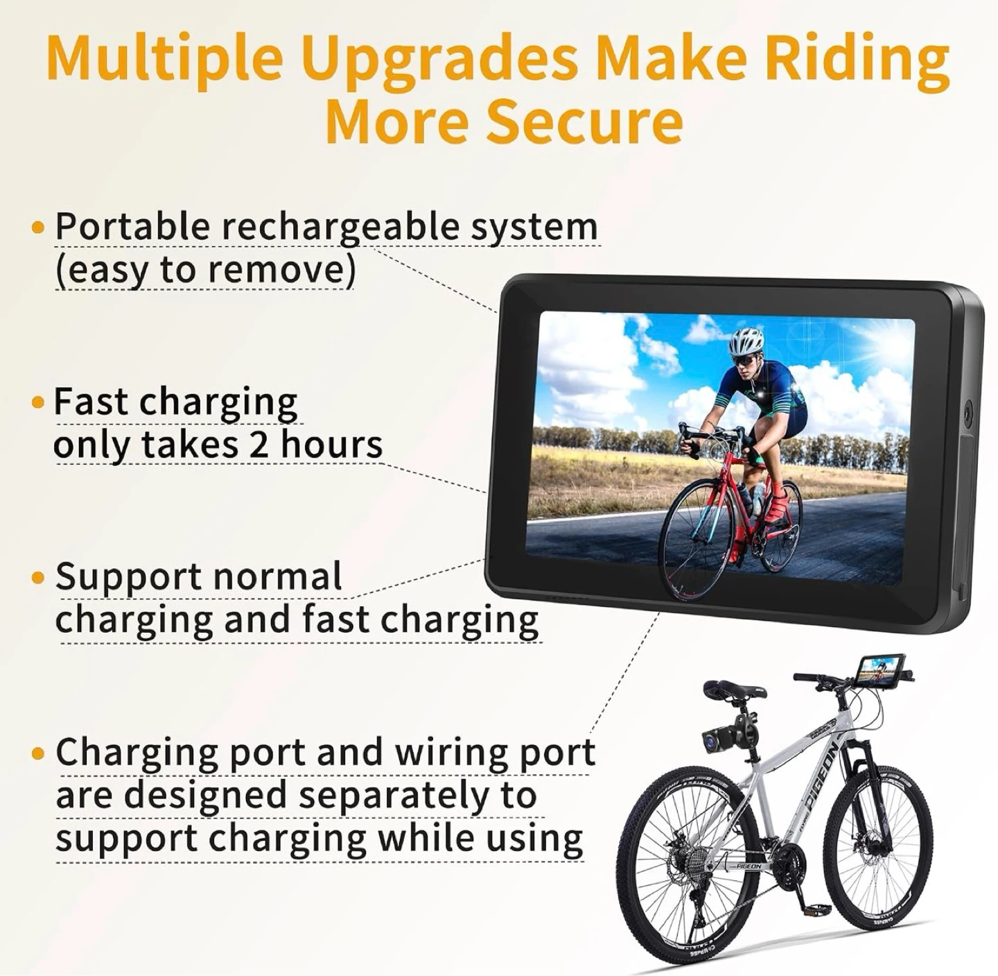 HD 1080P Bike Camera Monitor with Rechargeable System - photo 2