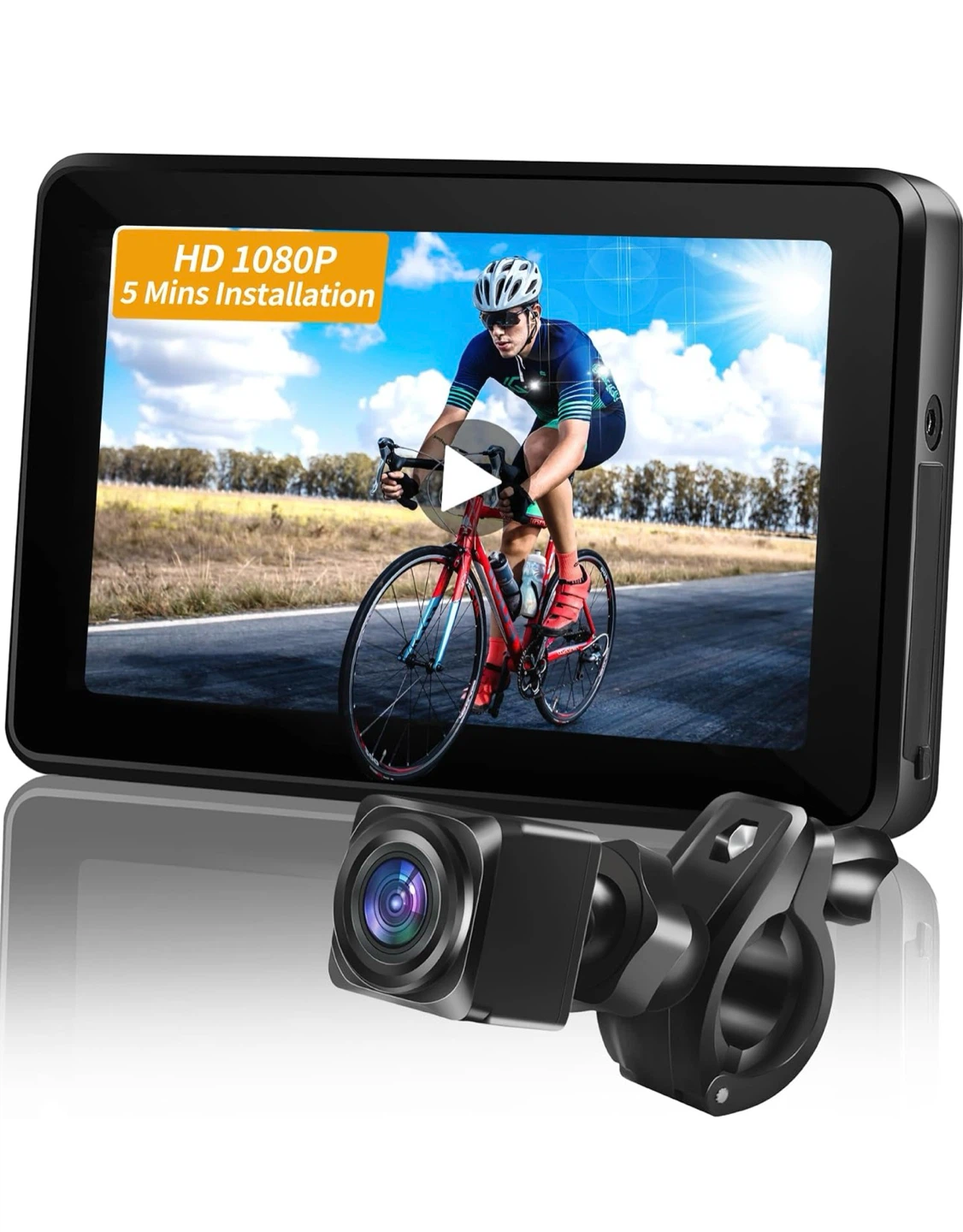 HD 1080P Bike Camera Monitor with Rechargeable System