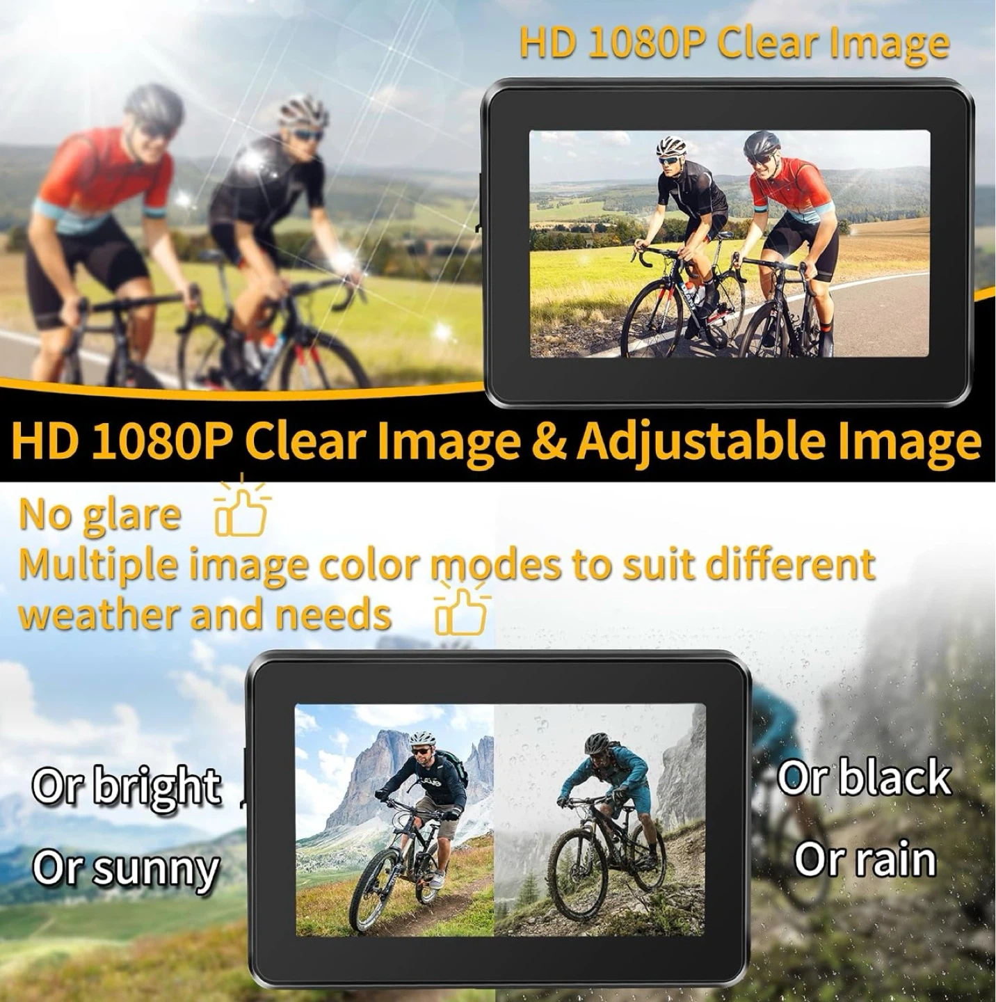 HD 1080P Bike Camera Monitor with Rechargeable System - photo 3